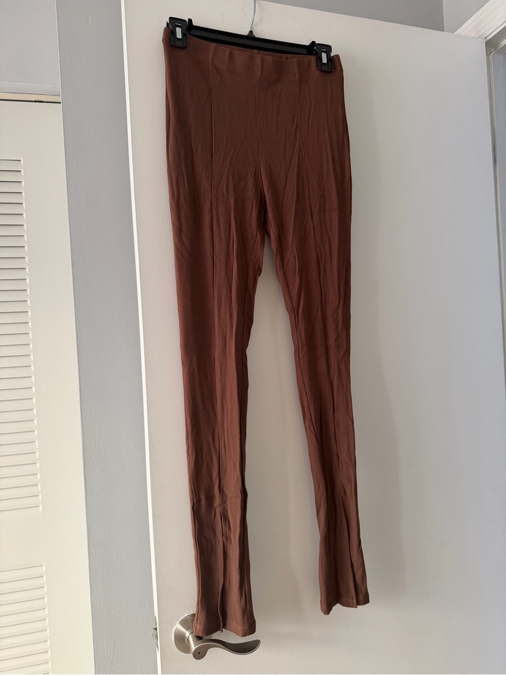 Princess Polly Brown High-Rise Stretch Leggings with split hem
